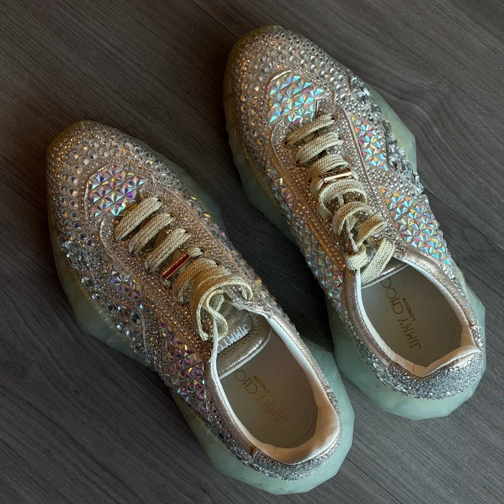 JIMMY CHOO DIAMOND/F SUEDE SNEAKER - Picture 4 of 4